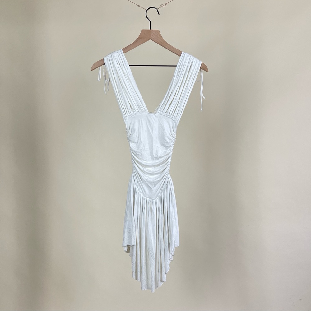Are You Am I Taela Dress Mini White Goddess Ethereal Fairy Simple Delicate Soft - Picture 12 of 16